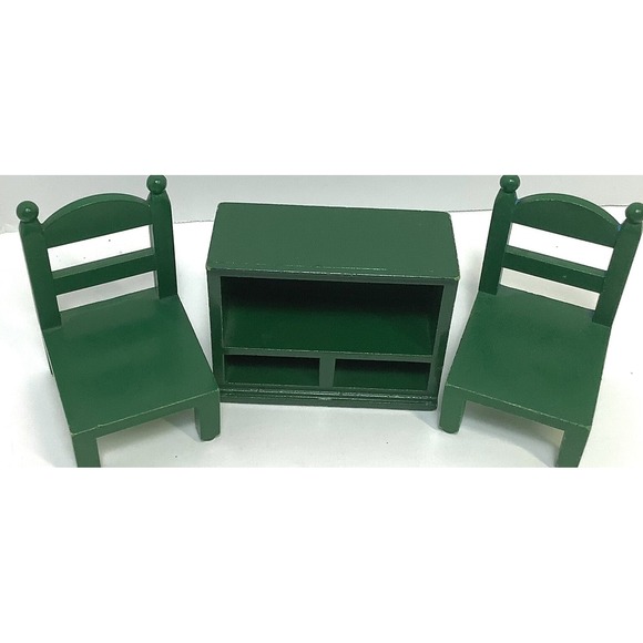 Vintage Epoch Dollhouse‎ Furniture Lot 2 Chairs  Plus Shelf Taiwan - Picture 2 of 4